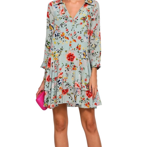 alice and olivia blue floral dress